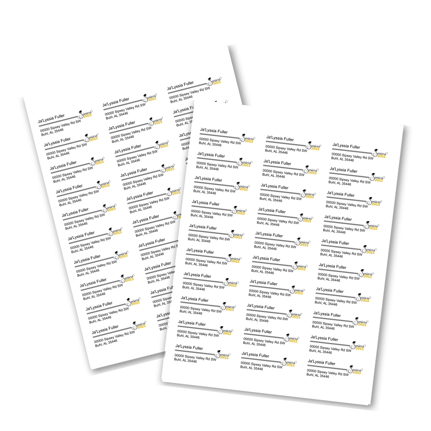Custom Graduation Address Labels